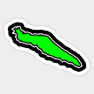 Texada  BC Silhouette - Lime Green - Simple Souvenir Gift - Texada Island Sticker